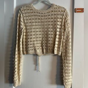 FP beach waiting for tonight open back fauxchet crochet top